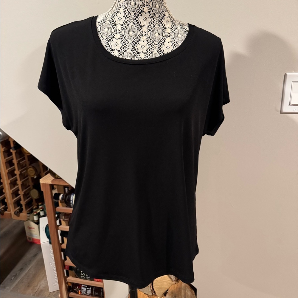Chico's Elegant Black Short Sleeve Top